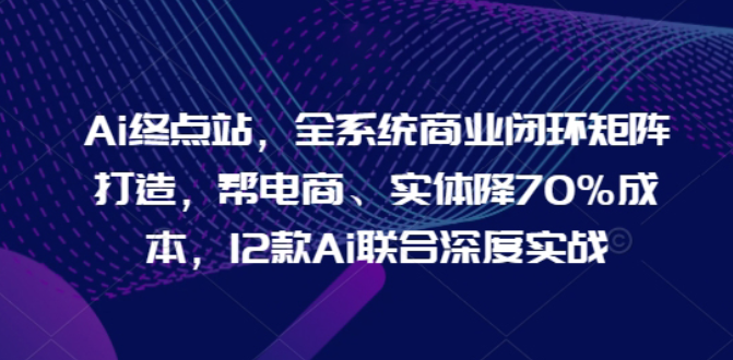Ai终点站，全系统商业闭环矩阵打造，帮电商、实体降70%成本，12款Ai联合深度实战【实战+解说】